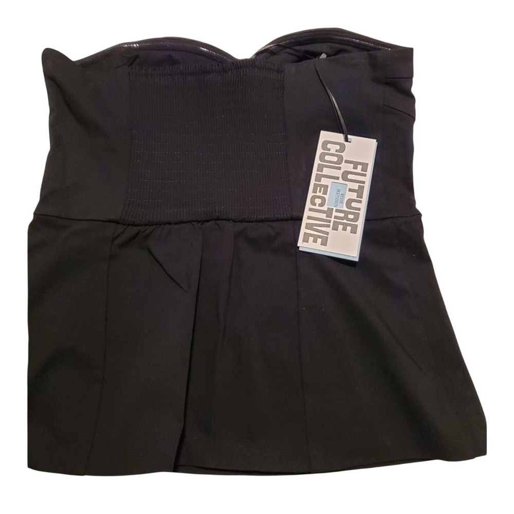 Future Collective Black Strapless Top Bustier Corset Style Party Size S - Picture 3 of 7